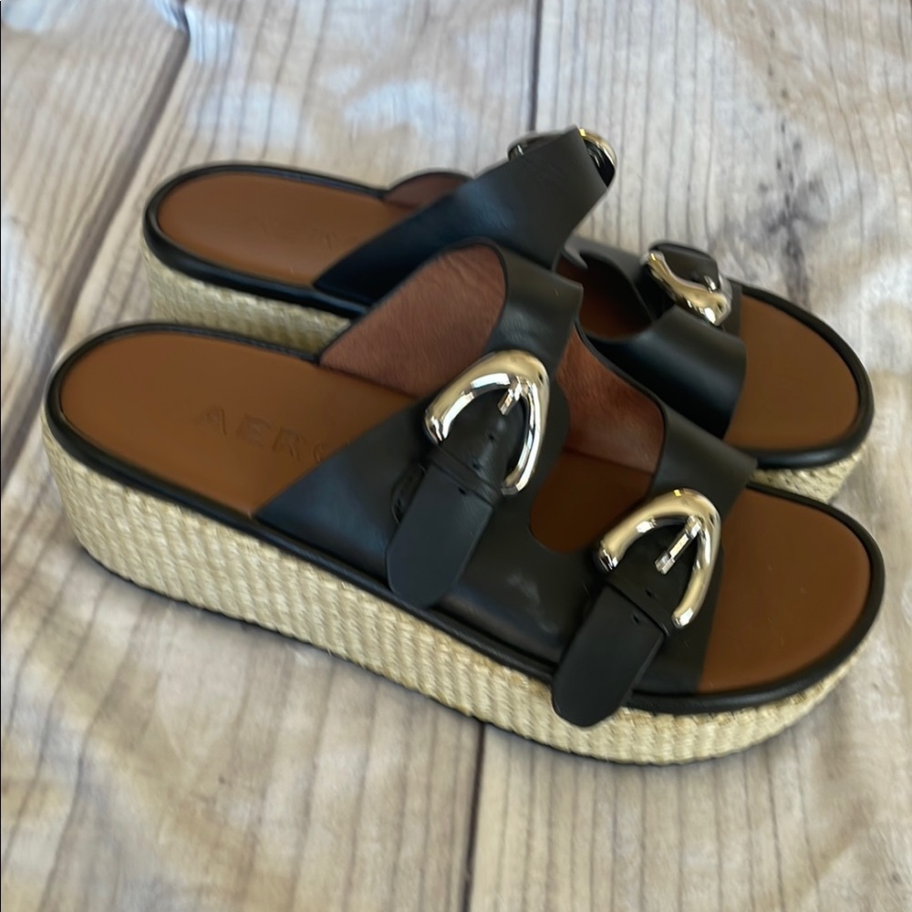 Aerosoles Black Platform Sandals